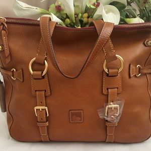 Dooney and Bourke Double Strap Tassel Satchel